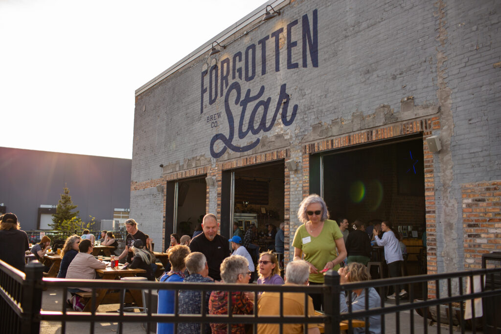 Focus Financial clients enjoying the weather at Forgotten Star Brewery in Fridley, MN