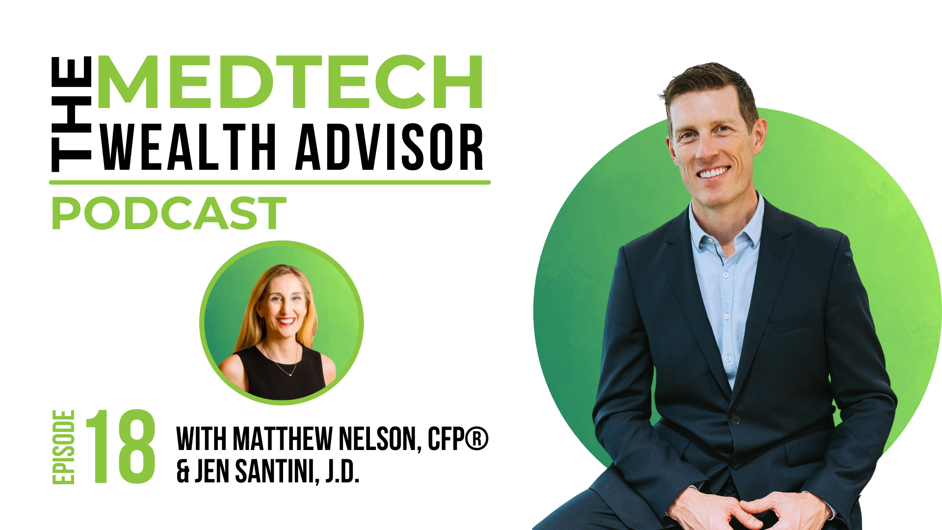 The MedTech Wealth Advisor Podcast Graphic with Matthew Nelson & Jen Santini, J.D. for Episode 18: Estate Planning: Beyond the Basics with Jen Santini, J.D.