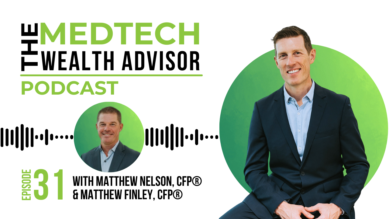 The MedTech Wealth Advisor Podcast Graphic with Matt Nelson & Matthew Finley for Episode 31: Financial Planning Q & A